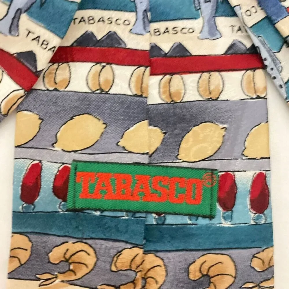 #5661 Tabasco Fish Schrimp Sauce Novelty Mens Necktie, TIe 57X4
